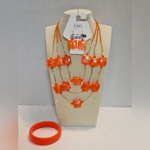 Cato Est. 1946 Orange Multi-Layer Necklace Set